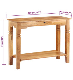 Table console 100x40x76 cm Bois d'acacia massif