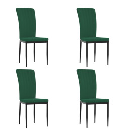 Chaises à manger lot de 4 Vert foncé Velours