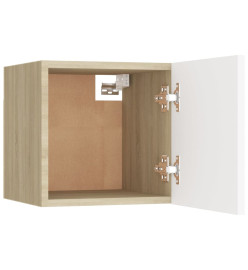 Meubles TV muraux 2 pcs Blanc et chêne sonoma 30,5x30x30 cm