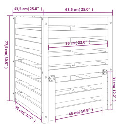 Composteur 63,5x63,5x77,5 cm Bois de douglas massif