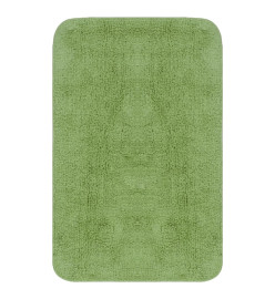 Jeu de tapis de salle de bain 3 pcs Tissu Vert