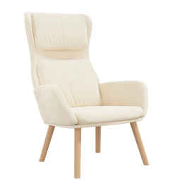 Chaise de relaxation Blanc crème Velours