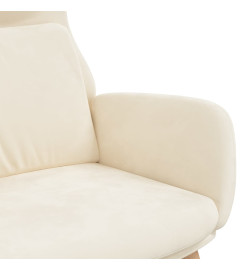 Chaise de relaxation Blanc crème Velours