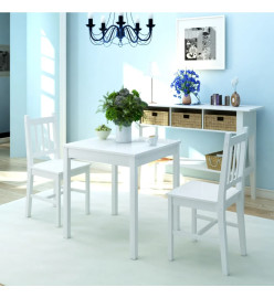 Ensemble de salle à manger trois pièces Pinède Blanc