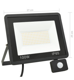 Projecteur à LED avec capteur 100 W Blanc chaud