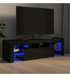 Meuble TV avec lumières LED noir brillant 140x36,5x40 cm