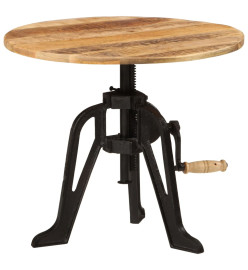 Table d'appoint 60x(42-62) cm Bois massif de manguier et fonte