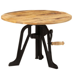 Table d'appoint 60x(42-62) cm Bois massif de manguier et fonte