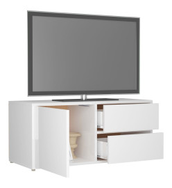 Meuble TV Blanc brillant 80x34x36 cm Aggloméré