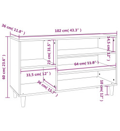 Armoire à chaussures Chêne sonoma 102x36x60cm Bois d'ingénierie