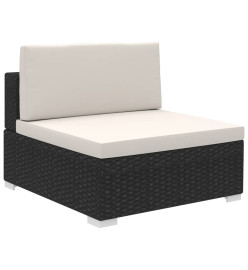 Salon de jardin avec coussins 8 pcs résine tressée noir