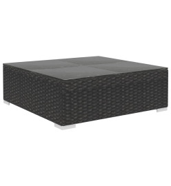 Salon de jardin avec coussins 8 pcs résine tressée noir