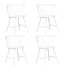 Chaises à manger lot de 4 blanc bois d'hévéa massif