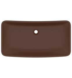 Lavabo de luxe rectangulaire Marron foncé mat 71x38cm Céramique