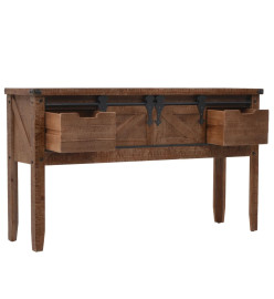 Table console Bois massif de sapin 131 x 35,5  x 75 cm Marron