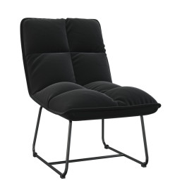 Chaise de détente avec cadre en métal Noir Velours