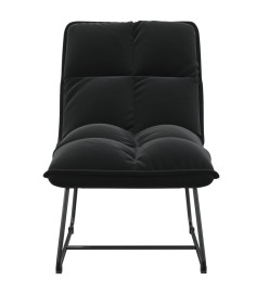 Chaise de détente avec cadre en métal Noir Velours