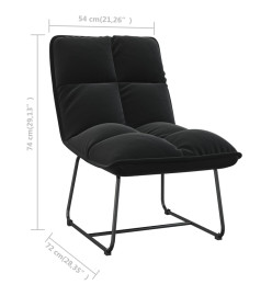 Chaise de détente avec cadre en métal Noir Velours