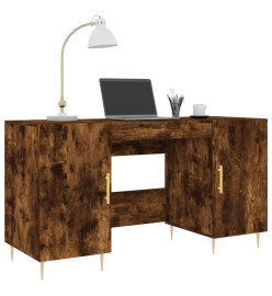 Bureau chêne fumé 140x50x75 cm bois d'ingénierie