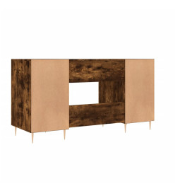 Bureau chêne fumé 140x50x75 cm bois d'ingénierie