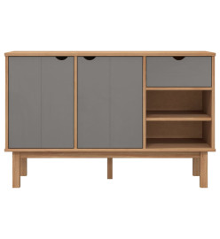 Buffet OTTA Marron et gris 114x43x73,5 cm Bois massif pin