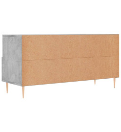 Meuble TV gris béton 102x36x50 cm bois d'ingénierie