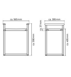 RIDDER Tabouret de salle de bain Zac XXL Noir PU/aluminium