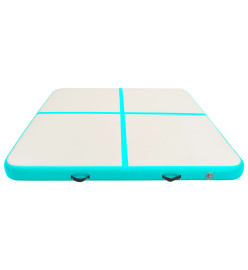 Tapis gonflable de gymnastique avec pompe 200x200x20cm PVC Vert