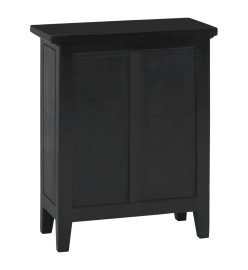 Table de chevet noir 60x30x75 cm bois d'acajou massif