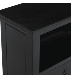 Table de chevet noir 60x30x75 cm bois d'acajou massif