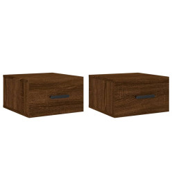 Tables de chevet murales 2 pcs chêne marron 35x35x20 cm