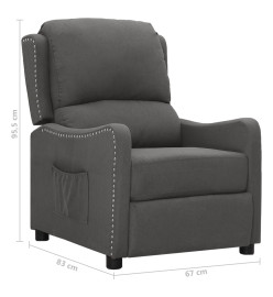 Fauteuil inclinable Gris foncé Tissu