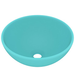 Lavabo rond de salle de bain Vert clair mat 32,5x14cm Céramique