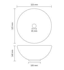 Lavabo rond de salle de bain Vert clair mat 32,5x14cm Céramique