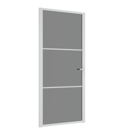 Porte intérieure 93x201,5 cm Blanc Verre ESG et aluminium