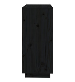 Buffet Noir 74x35x80 cm Bois massif de pin