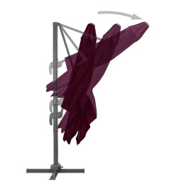 Parasol déporté avec mât en aluminium Rouge bordeaux 300x300 cm