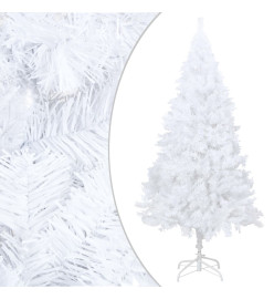 Arbre de Noël artificiel avec LED et boules Blanc 150 cm PVC