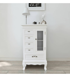 Armoire avec 5 tiroirs et 2 étagères Blanc