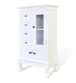 Armoire avec 5 tiroirs et 2 étagères Blanc