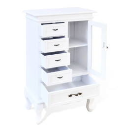 Armoire avec 5 tiroirs et 2 étagères Blanc