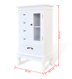 Armoire avec 5 tiroirs et 2 étagères Blanc