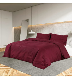 Ensemble de housse de couette Bordeaux 155x220 cm Coton