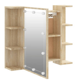 Armoire à miroir avec LED Chêne sonoma 70x16,5x60 cm