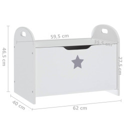 Banc de rangement pour enfants Blanc 62x40x46,5 cm MDF