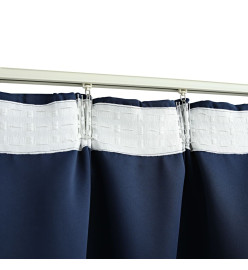 Rideaux occultants avec crochets 2 pcs Bleu 140x225 cm