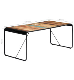 Table de salle à manger 180x90x76cm Bois de récupération solide