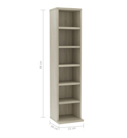 Armoire à CD Chêne sonoma 21x20x88 cm Bois d'ingénierie