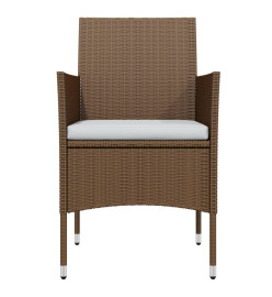 Ensemble de salle à manger de jardin coussins 9 pcs Marron/noir