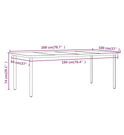 Ensemble de salle à manger de jardin coussins 9 pcs Marron/noir